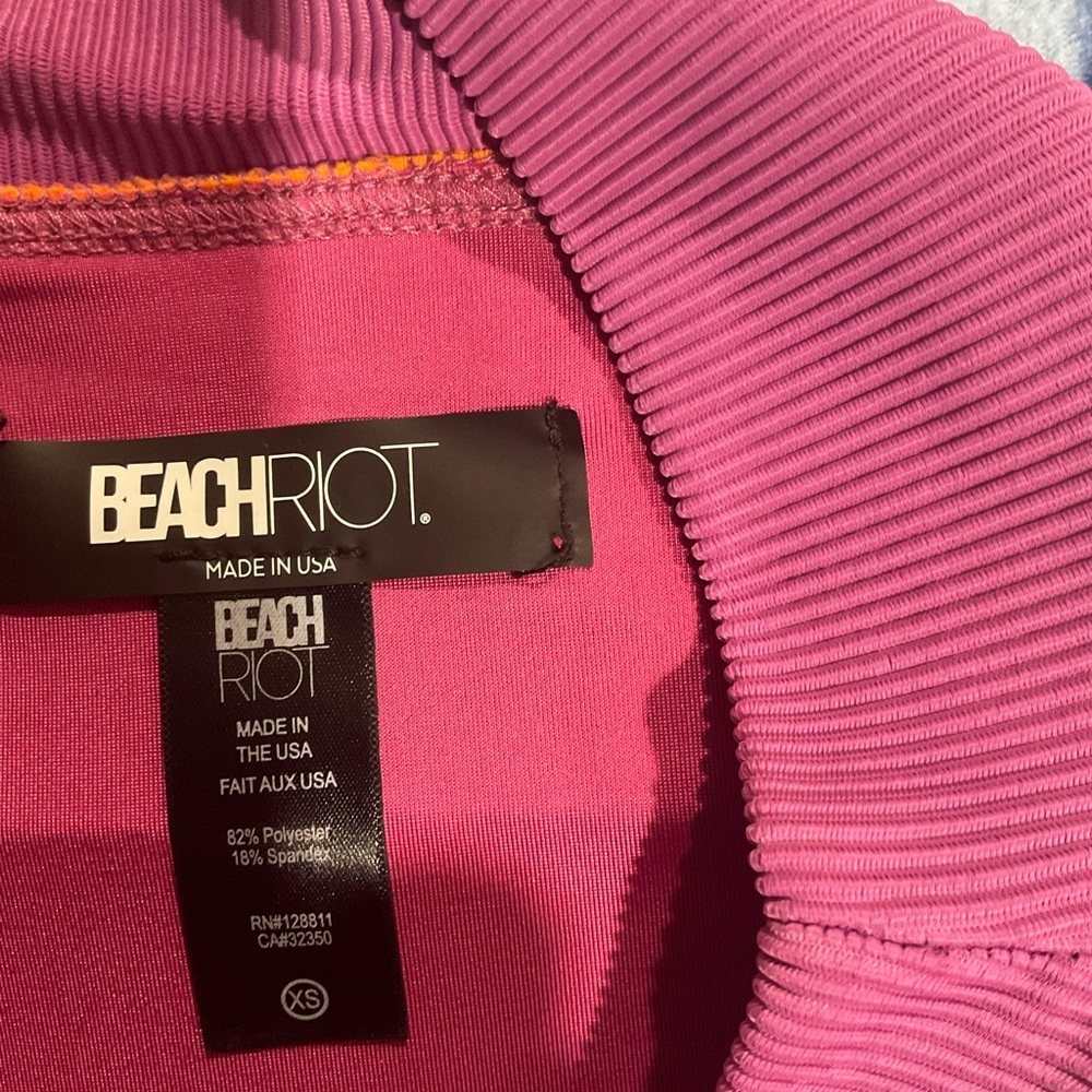 Beach Riot Pink Ribbed Bikini Bottom Size XS - Picture 2 of 3